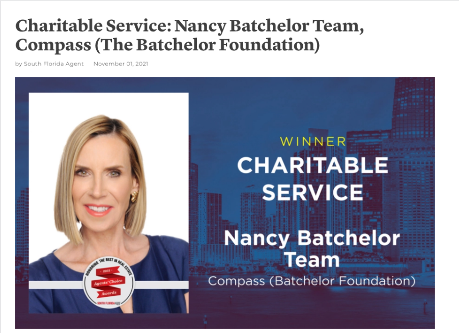 CHARITABLE SERVICE: NANCY BATCHELOR TEAM, COMPASS (THE BATCHELOR FOUNDATION)