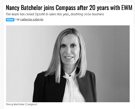 THE REAL DEAL: NANCY BATCHELOR JOINS COMPASS AFTER 20 YEARS WITH EWM